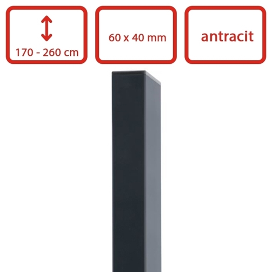 Obrázek z Čtyřhranný poplastovaný sloupek antracit 60 x 40