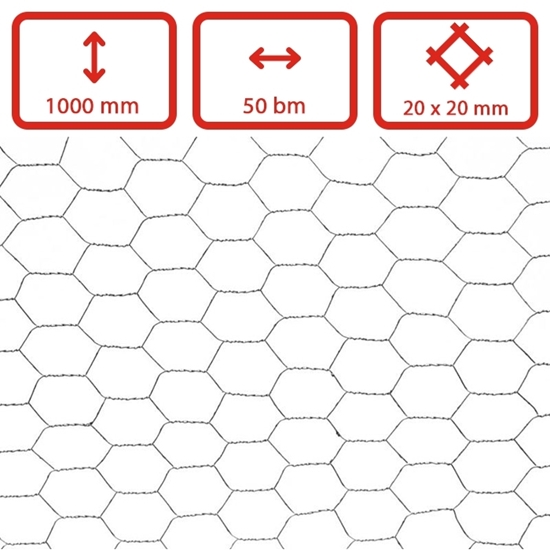 Obrázek z Šestihranné chovatelské pletivo pozinkované oko 20 mm